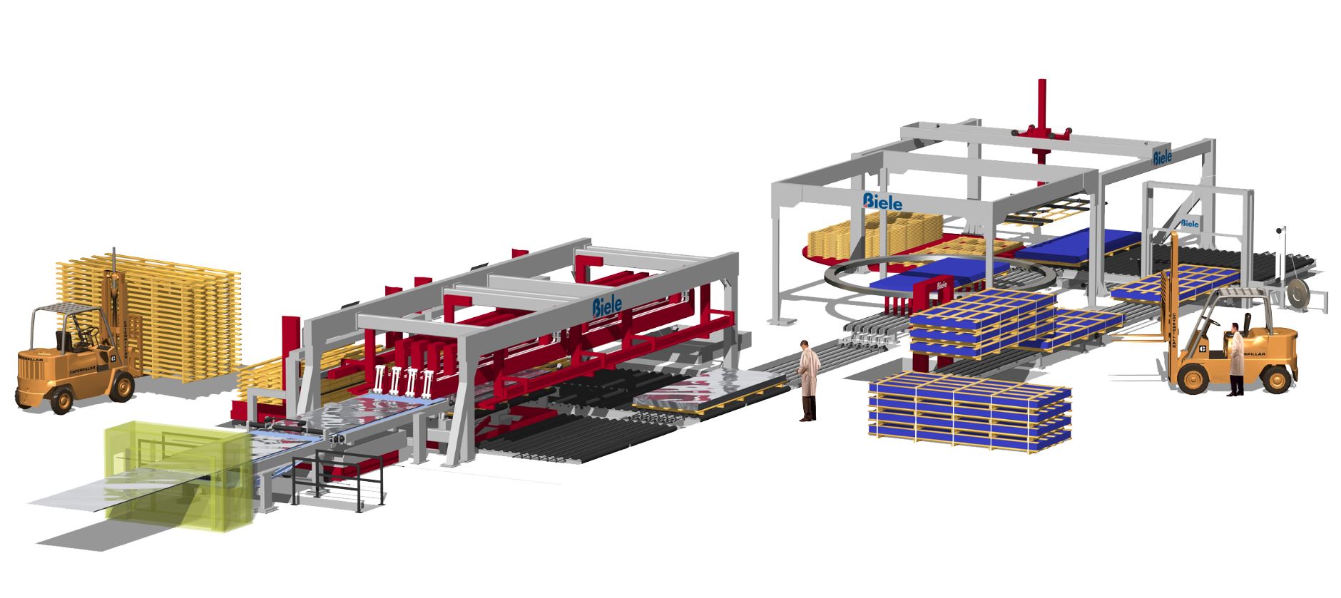 Lines for processing sheet (folding, automatic loading and unloading, etc) Stackers for sheet processing lines